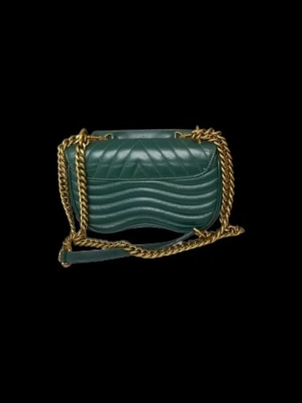Louis Vuitton New Wave Dark Green Quilted Chain Crossbody with Multicolor Strap